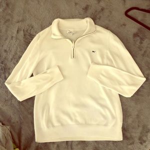 Youth White Quarter Zip Pullover L